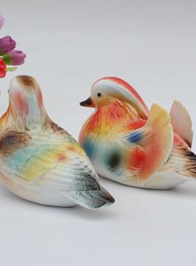 情侣鸳鸯现代家居装饰品家饰卧室摆件陶瓷工艺品摆设结婚礼物