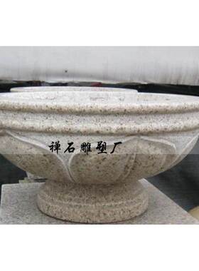 天然大理石花盆石雕庭院花盆花岗岩花钵石头大花盆黄金麻石材花盆