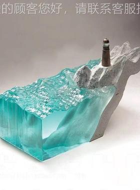 创意透明型树摆脂蓝色海洋摆27745件酒店别墅山景观雕塑创意设计