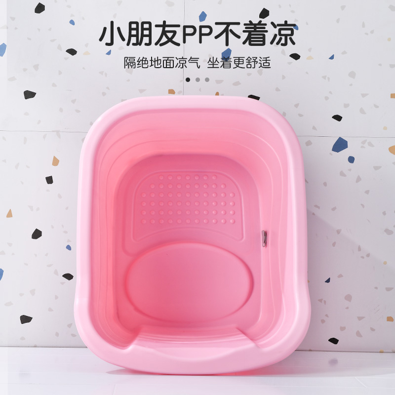 儿童洗澡桶宝宝家用泡澡桶小孩洗澡盆加厚沐浴桶浴盆浴缸可坐神器 - 图2
