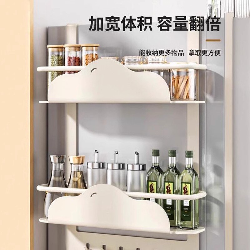 冰箱这样利用!侧面收纳神器厨房用品大全家用侧壁保鲜膜多层挂架 - 图1