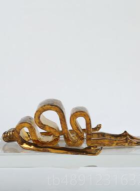 正品北欧抽饰家居金象属雕房塑艺术品异形人物摆件 办公室书桌面