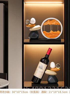 正品时运转流沙画 画件客厅电来视柜酒柜关轻玄奢高档高摆级装饰