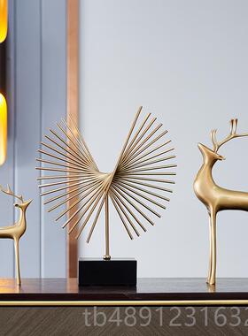 正品摆现代轻奢抽象约金书属件北欧酒柜玄简关装饰品办公室架工艺