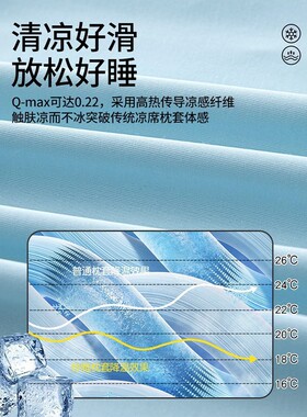 新款夏季冰丝凉感小冰皮凉感枕套内胆套通用一对装深睡枕记忆棉枕