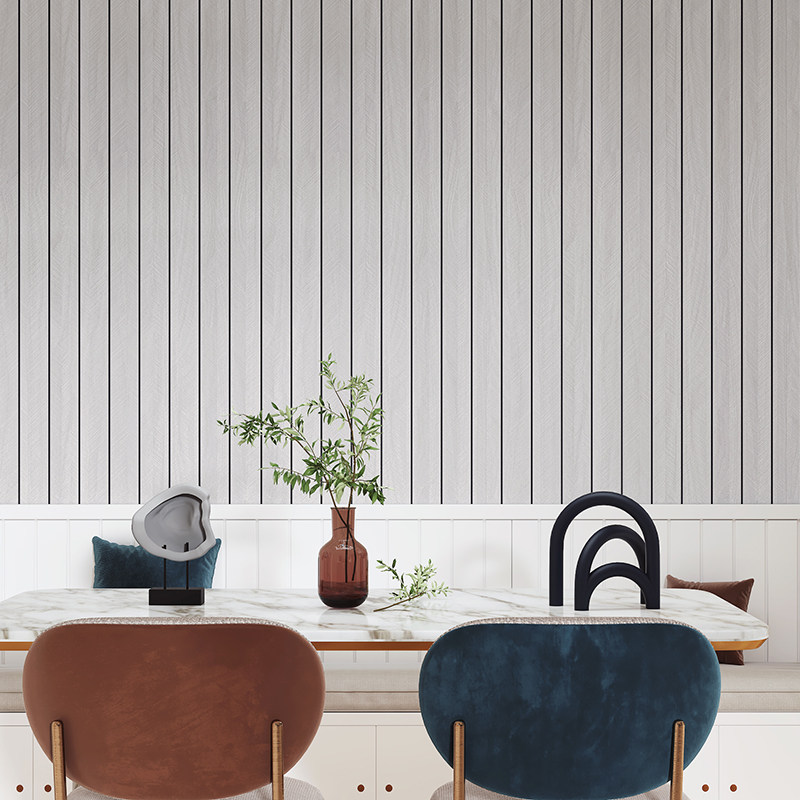 现代简约自粘墙纸格栅墙贴防水防潮宽60卧室客厅背景墙装饰墙贴纸 - 图0