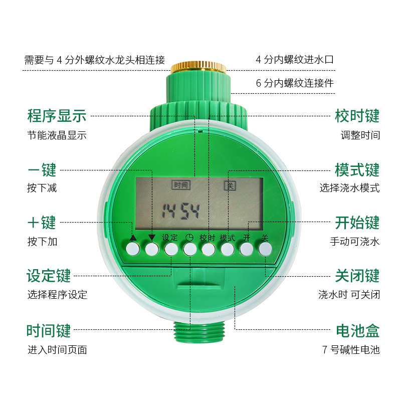 升级款二代中文灌溉定时器16个程序断电记忆花园灌溉自动浇花工具,淘宝优惠券,粉丝福利购,淘宝优惠卷