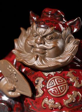 中式陶瓷天师钟 钟馗摆件王顺大师工艺禅意家居玄关办公室桌面装
