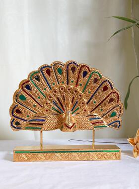 东南亚风格摆件孔雀开屏创意家居装饰品泰国客厅茶室玄关创意摆件