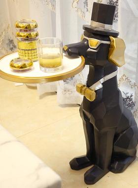 杜宾犬动物创意大摆件落地客厅狗电视柜旁轻奢家居装饰品乔迁礼物