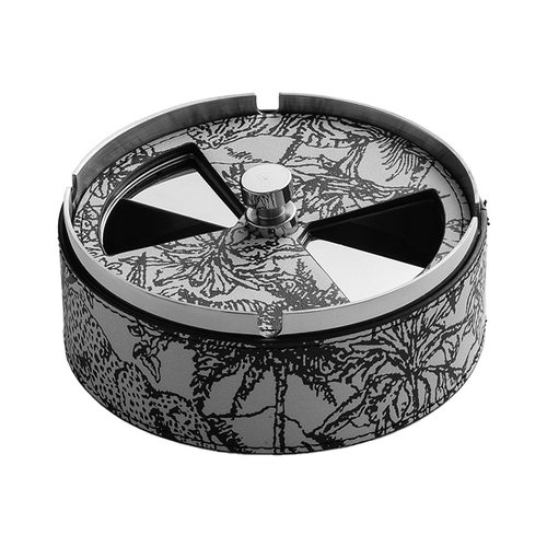 现代轻奢金属不锈钢皮革烟灰缸样板间办公室客厅高级感装饰品摆件 - 图3