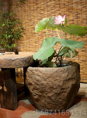 正品中庭院循环流水茶桌椅组合户外式禅意微夫功茶台茶几生态景观