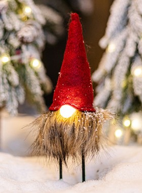 掬涵 布艺圣诞老人摆件发光公仔玩具节日新年装饰品橱窗儿童礼物