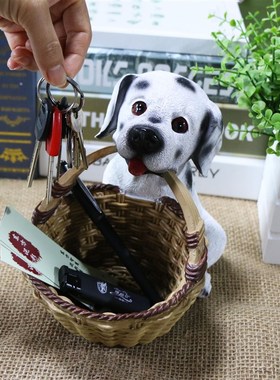 放钥匙收纳盒动物玄关创意门口桌面摆件小猪小狗T动物新中式装饰