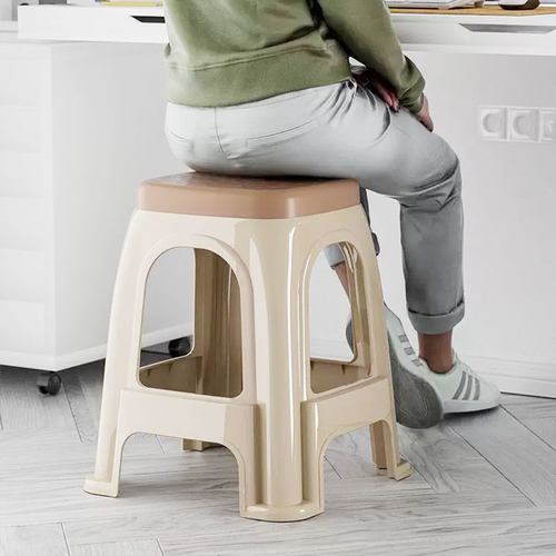 4-10个装加厚可叠放熟胶塑料凳子高凳板凳特厚家用客厅成人方凳椅 - 图0