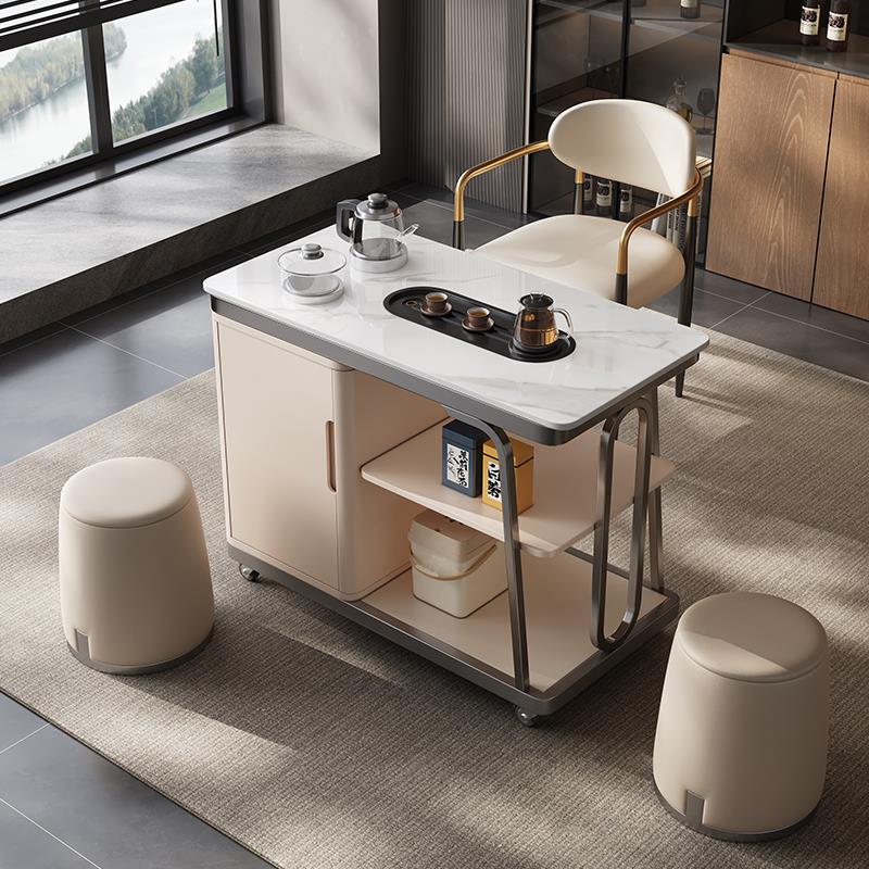 DDC多功能可移动茶桌家用客厅小茶车现代简约阳台烧水壶一体茶台 - 图0