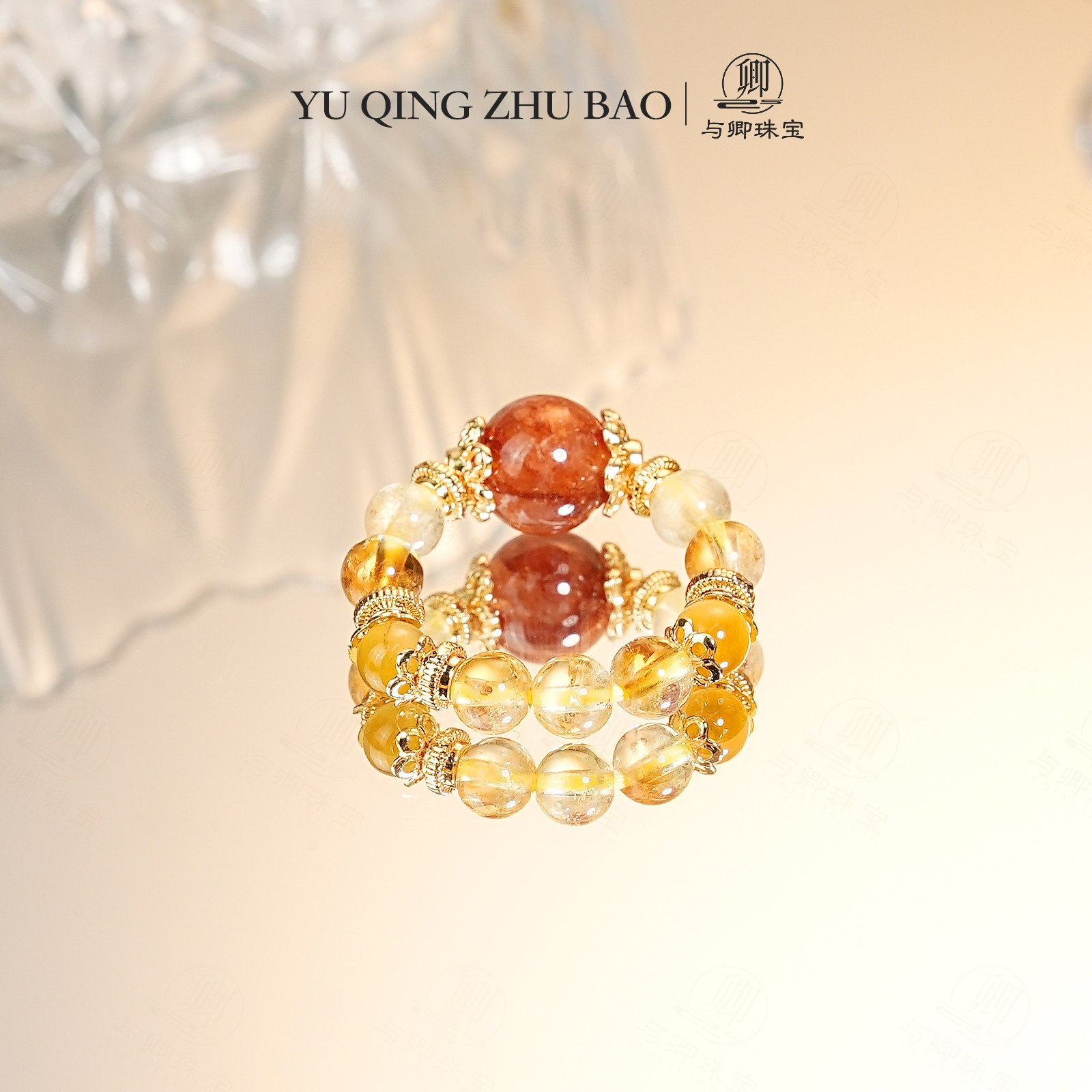Youqing Jewelry Natural Blonde Crystal Wealth Opening Ring