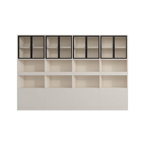 沙发柜玻璃门客厅实木书柜靠墙一体收纳置物柜家用夹缝储物柜定制 - 图3