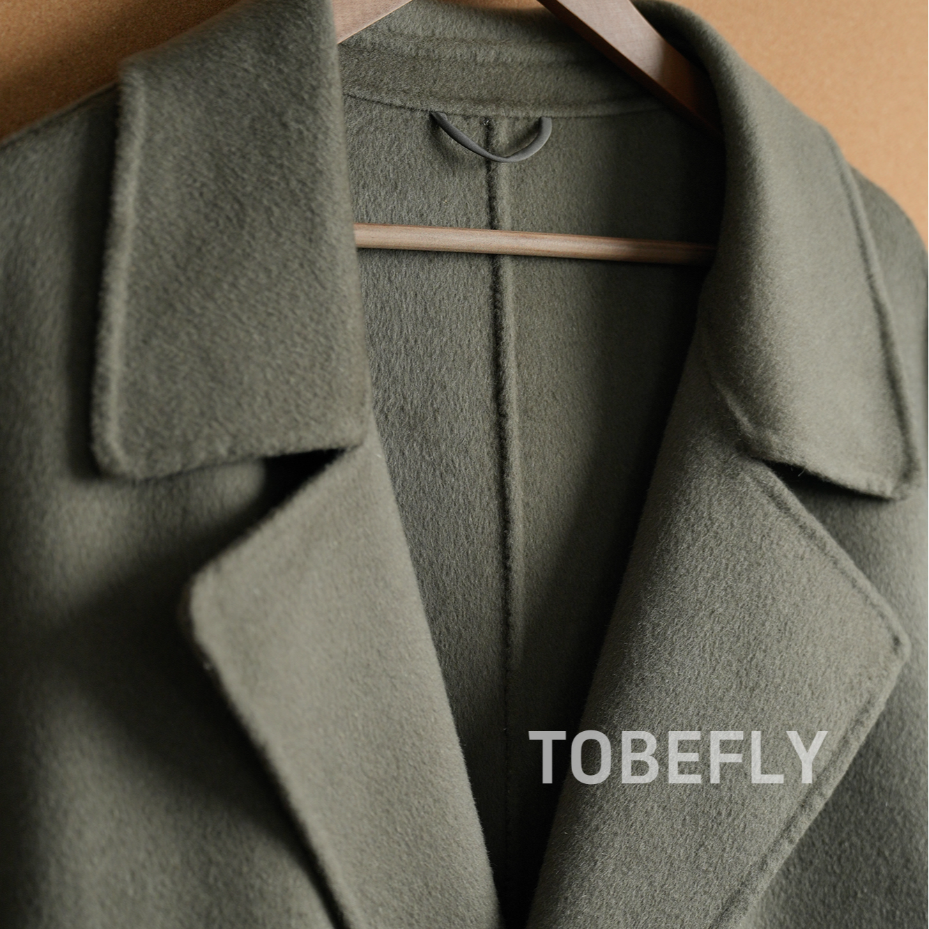 Tobefly100绵羊毛简约双面呢大衣中长款25秋冬新款毛呢外套95873,淘宝优惠券,粉丝福利购,淘宝优惠卷