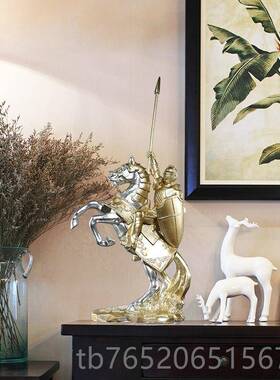 正品轻奢欧战马北武摆设家居饰品新中士客厅玄关式办公室工艺品大