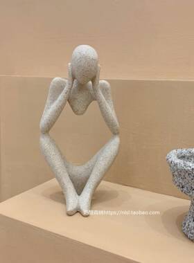 高档北雕风欧小众抽象塑n摆件 树脂艺术人物装饰桌面托盘is风家居