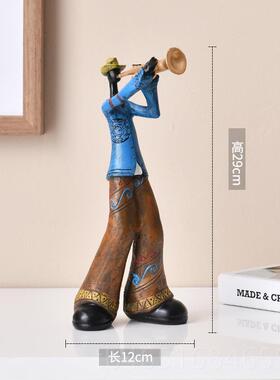 高档创意复古物乐队艺术摆件音乐人书架电视柜酒柜轻客奢装饰品厅