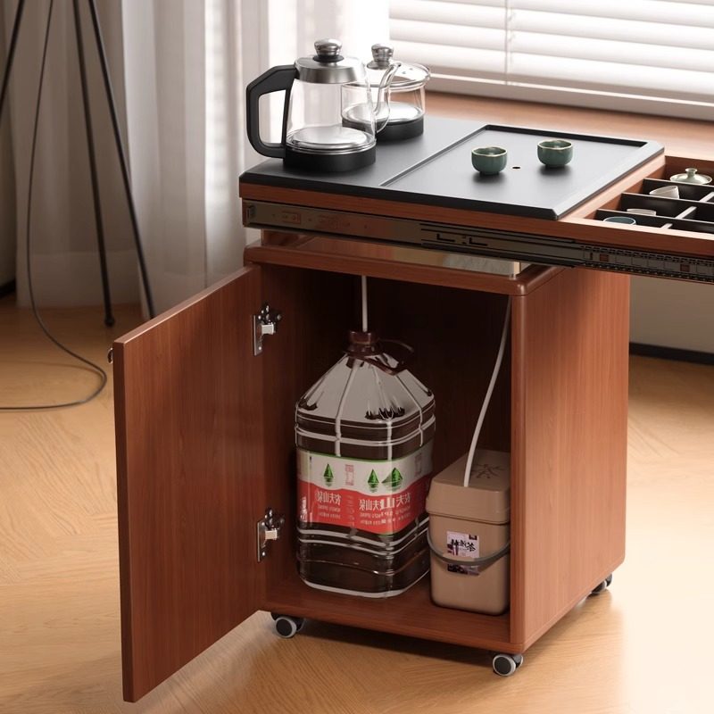 森活岛茶桌书桌一体实木可移动伸缩多功能客厅家用茶台桌茶水推车,淘宝优惠券,粉丝福利购,淘宝优惠卷