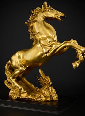 铜马摆件黄铜十二生肖马摆设马到成功客厅装饰工艺品大号