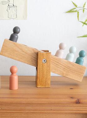 阿楹 儿童房摆件跷跷板解压 创意家居电视柜书架新家艺术小装饰女