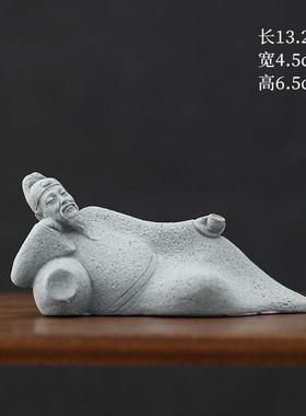 李白醉酒当歌历史人物摆件家居盆栽造景桌面书架禅意装饰品工艺品