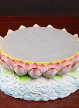 陶瓷云莲莲花底座观音菩萨佛像供座台增高底座神像加高供佛莲花座