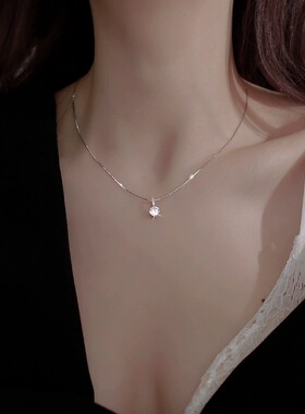 s925纯银锆石项链新款女夏轻奢小众设计感ins冷淡风精致锁骨链