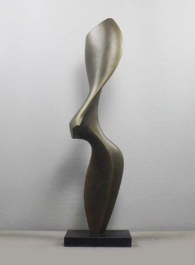 雕塑艺术摆件高极感轻奢大气上档次展示柜玄关细长家居装饰品