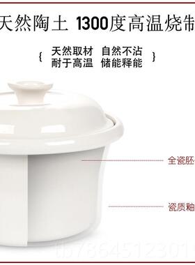 益美 YM-D15H高档陶瓷贵生电炖炖锅电砂锅煲汤盅煮粥家养用小型炖