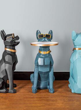 客厅摆件大型落地托盘狗沙发电视柜旁边创意家居软装饰品北欧轻奢