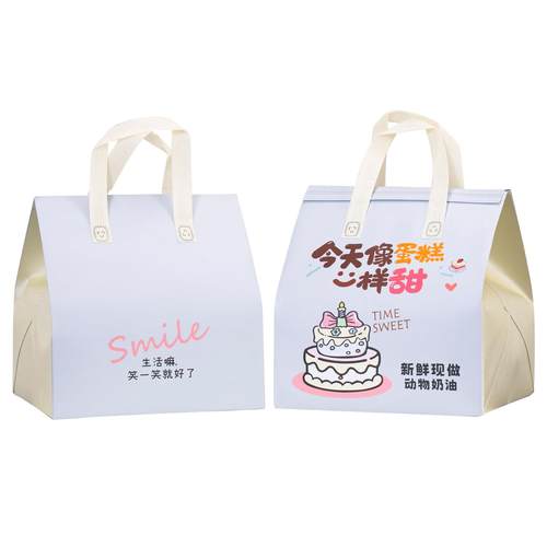 4寸6寸8寸10寸一次性生日蛋糕盒保温袋铝箔手提外卖包装冷藏定制 - 图3