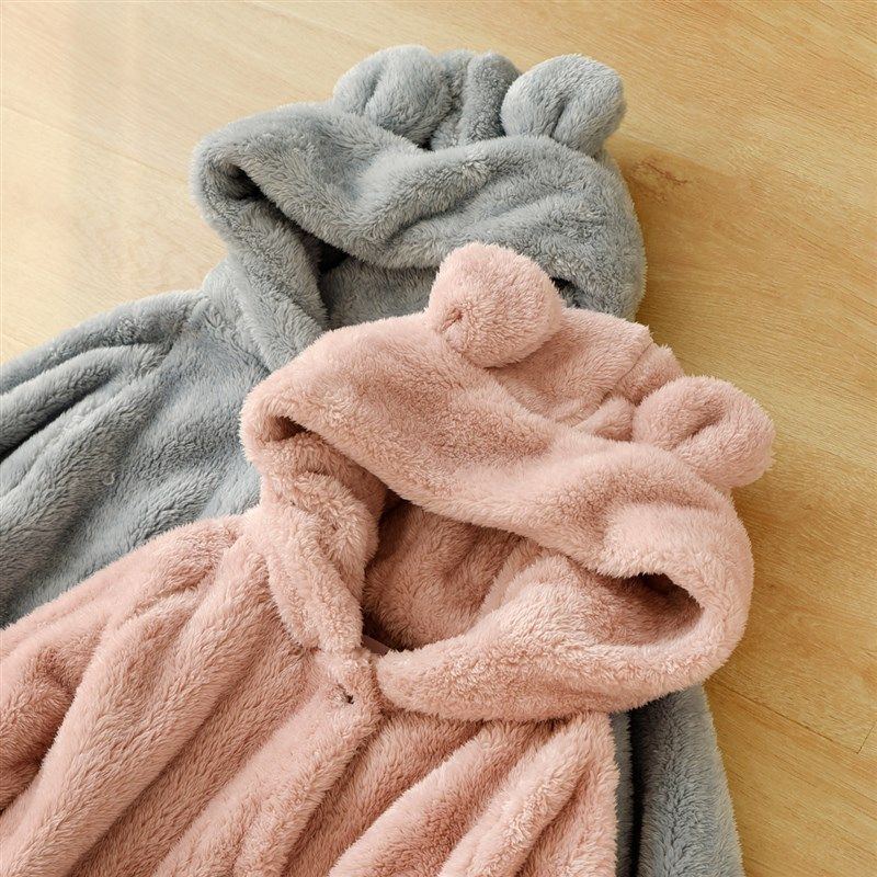 女士珊瑚绒睡袍 中长款连帽睡裙保暖宽松浴袍家居服睡衣冬款女装,淘宝优惠券,粉丝福利购,淘宝优惠卷