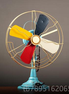 高档复古欧式电风扇模型摆家居仿件古装饰品厅厅服餐装店咖啡橱窗