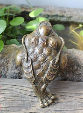 高档纯铜金蟾黄铜吉祥摆件用金品蝉玩仿古杂项金钱蜍蛙青蛙三脚蟾