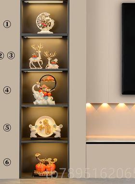 高档新中式酒柜奢装饰玻品客厅档摆件暖居电视柜璃柜餐边柜套装高