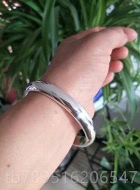 高档足999泥鳅背手镯 闭口素面手民族风纯工纯银手镯银订做来料可