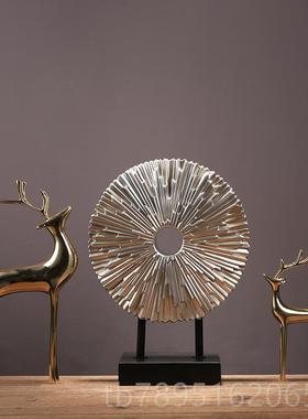 高档新视中式玄关脂摆件酒柜家居摆设欧式样板房客厅树电柜轻装奢