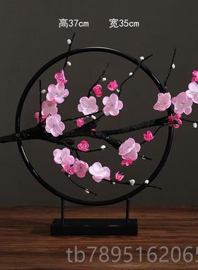 高档中式铁梅花摆件居装柜饰品创意鸟玄关电视办公家室软装禅意艺