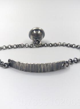 高档尚复古老银银款时铃铛做旧银人手链99足手工原创私订制纯银手