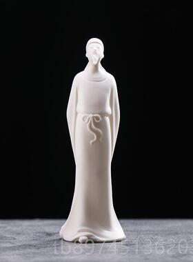 正品创意白瓷工艺品陶诗仙李白瓷手诗古代人禅意书房客厅玄关家居