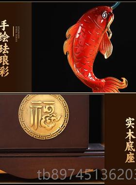 正品2025新款新中如鱼得招财锦鲤摆件客式厅玄关酒柜电视水柜家居