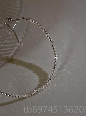 正品5JUNJUN自制超工级有爆闪925银手镯进口艺每一颗银珠都4个切