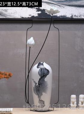 正品新中式关陶摆瓷花瓶件客厅轻奢高端创装意家居玄电视柜高级感
