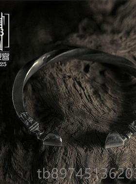 正品复蒙古战男硬镯汉风古个性纯银手镯男款手环手链潮男民族风送