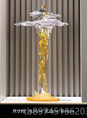 正品流财水假山摆件进门入户件玄关办公室生景观大送落地开业乔迁